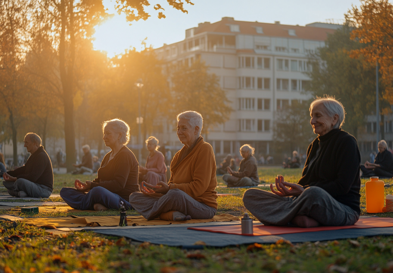 Група людей практикує хатха-йогу